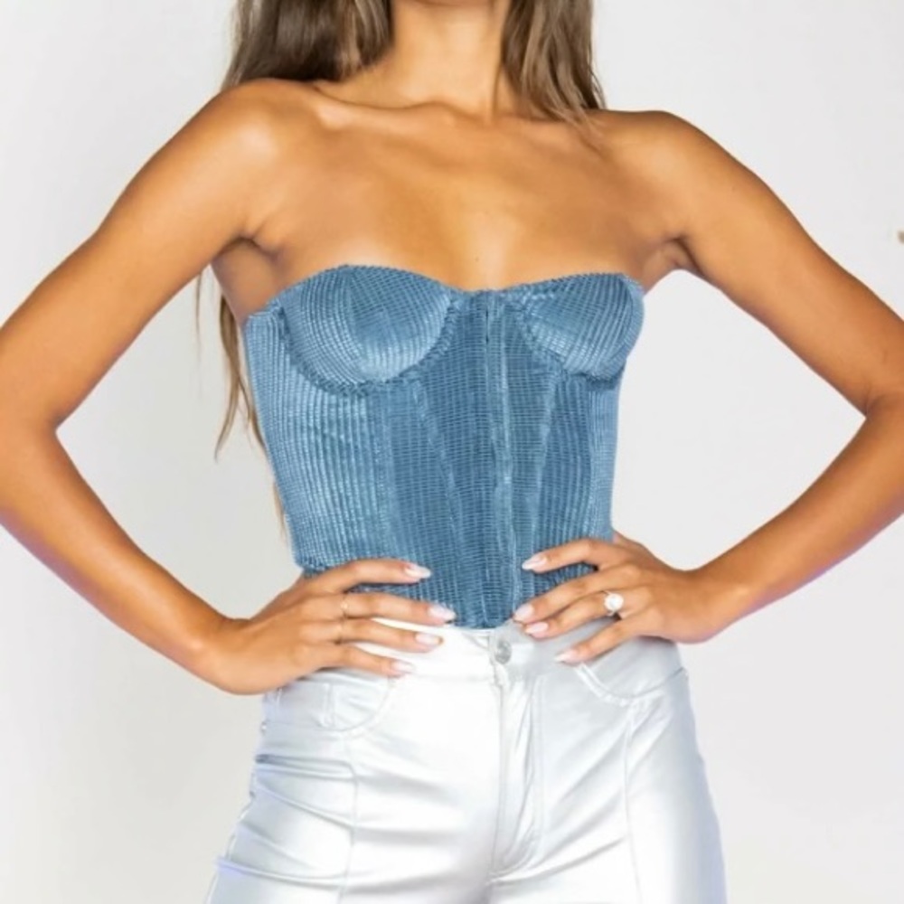 Urban Outfitters Replay Velvet Waffle Corset